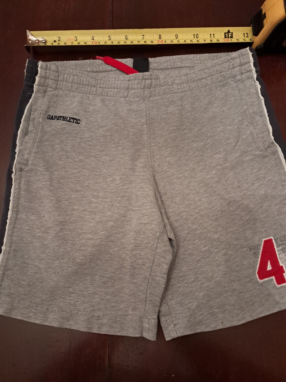 GAP Athletic Gray Heather Sweat Shorts with Red Accent